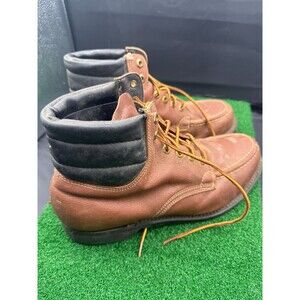 Goodyear Welt Safety Boots Mens 9.5D Brown Heavy Duty Non-slip Work‎ Oil Proof